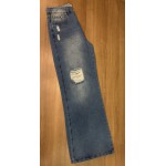 CALCA BLACK JEANS WIDE LEG DESTROYED